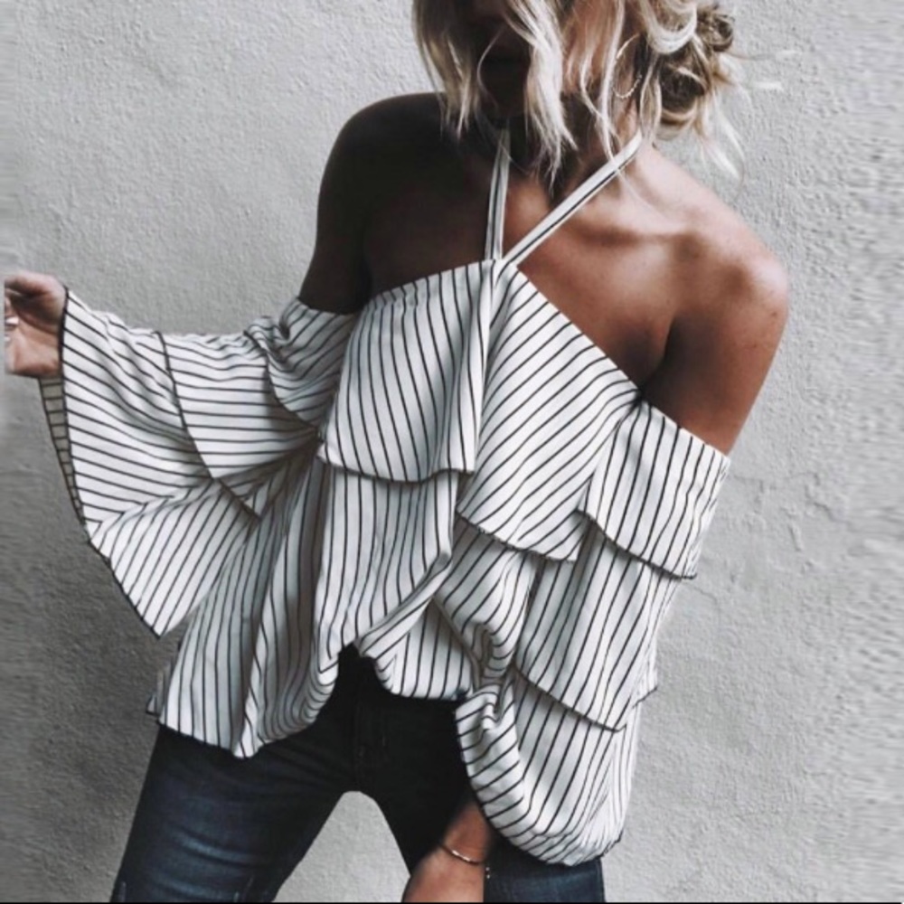 Off Shoulder Halter Top